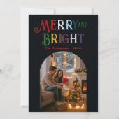 Vrolijk en helder kleurrijke kerstfoto feestdagenkaart (Voorkant)