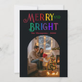 Vrolijk en helder kleurrijke kerstfoto feestdagenkaart (Voorkant)