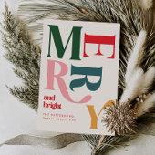 Vrolijk en helder kleurrijke retro kerst feestdagenkaart