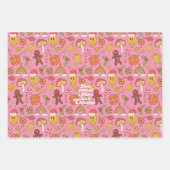 Vrolijk en helder | Kleurrijke retro kerstvakantie Inpakpapier Vel (Voorkant 2)