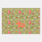 Vrolijk en helder | Kleurrijke retro kerstvakantie Inpakpapier Vel (Voorkant)