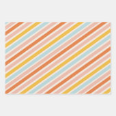 Vrolijk en helder Kleurrijke Retro Strepen Kerstmi Inpakpapier Vel (Voorkant 2)