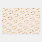 Vrolijk en helder Kleurrijke Retro Strepen Kerstmi Inpakpapier Vel (Voorkant)