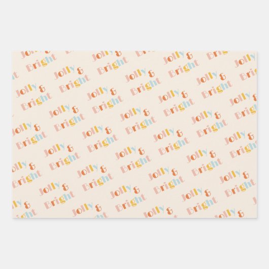 Vrolijk en helder Kleurrijke Retro Strepen Kerstmi Inpakpapier Vel (Voorkant)