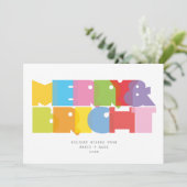 Vrolijk en helder koppels foto moderne kerst feestdagenkaart (Staand voorkant)