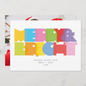 Vrolijk en helder koppels foto moderne kerst feestdagenkaart (Voorkant / Achterkant)