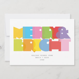 Vrolijk en helder koppels foto moderne kerst feestdagenkaart