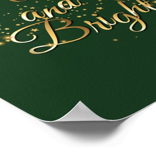 Vrolijk en helder Luxe, Donkergroen & Goud Ontwerp Poster (Hoek)