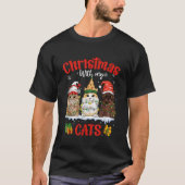 Vrolijk en helder met Katten Kerstmis Met Mijn Kat T-shirt (Voorkant)