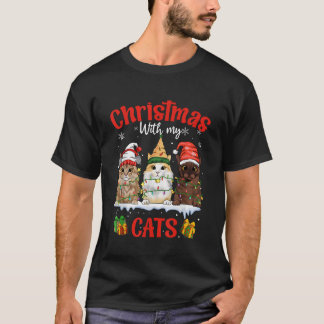 Vrolijk en helder met Katten Kerstmis Met Mijn Kat T-shirt