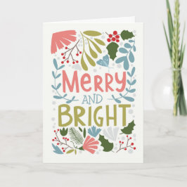 Vrolijk en helder met Kerst botanicals Kaart