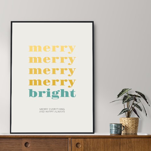 Vrolijk en helder Minimalistisch Blauwgroen Vakant Poster