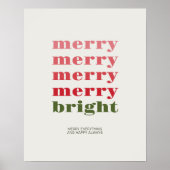 Vrolijk en helder Minimalistisch Groen Vakantie Gr Poster (Voorkant)