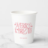 Vrolijk en helder minimalistisch kerstfeest papieren bekers (Voorkant)