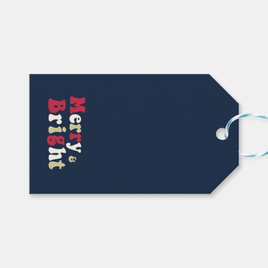Vrolijk en helder modern blauw rood cadeaulabel (Voorkant (Horizontaal))