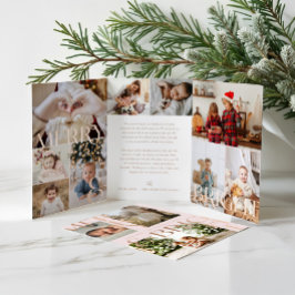 Vrolijk en helder Modern Bold Familie Fotocollage Drieluik Wenskaart