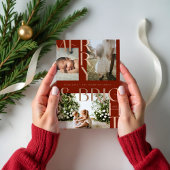 Vrolijk en helder Modern Bold Familie Fotocollage Drieluik Wenskaart