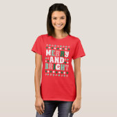 Vrolijk en helder Modern Bold Red Women's Christma T-shirt (Voorkant volledig)