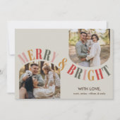 Vrolijk en helder Modern Family Photo Christmas Feestdagenkaart (Voorkant)