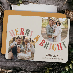 Vrolijk en helder Modern Family Photo Christmas Feestdagenkaart