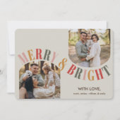 Vrolijk en helder Modern Family Photo Christmas Feestdagenkaart (Voorkant)
