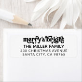 Vrolijk en helder modern kerst retour adres etiket (Insitu)