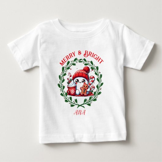 Vrolijk en helder Modern Kerst T-shirt (Voorkant)