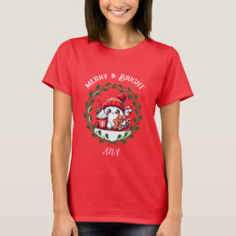 Vrolijk en helder Modern Kerst T-shirt