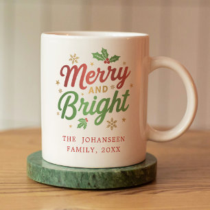 Vrolijk en helder Modern Kerstmis Feestelijk Eenvo Koffiemok