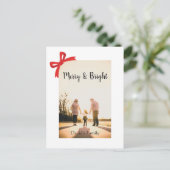 Vrolijk en Helder modern Kerstmis minimaal schoon Feestdagenkaart (Staand voorkant)