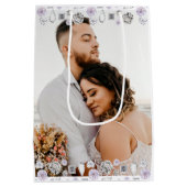 Vrolijk en helder modern Kerstmis paar foto Medium Cadeauzakje (Achterkant)