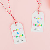 Vrolijk en helder Modern Kleurrijk Kerstmis Cadeaulabel