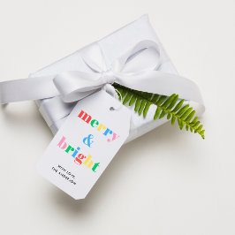 Vrolijk en helder Modern Kleurrijk Kerstmis Cadeaulabel