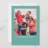 Vrolijk en helder Modern Minimaal Blauwgroen Blauw Feestdagenkaart (Achterkant)