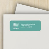 Vrolijk en helder modern minimaal Blauwgroen kerst Etiket