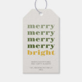 Vrolijk en helder Modern Minimaal Goud Kerstmis Cadeaulabel (Voorkant)