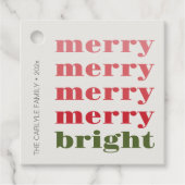 Vrolijk en helder Modern Minimaal Groen Kerstmis Bedankjes Labels (Voorkant)