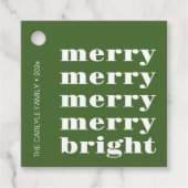 Vrolijk en helder Modern Minimaal Groen Kerstmis Bedankjes Labels (Voorkant)