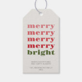 Vrolijk en helder Modern Minimaal Groen Kerstmis Cadeaulabel (Voorkant)