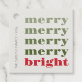 Vrolijk en helder Modern Minimaal Rood Kerstmis Bedankjes Labels (Voorkant)