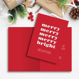 Vrolijk en helder Modern Minimaal Rood Kerstmis Feestdagen Kaart