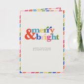 Vrolijk en helder modern minimal kerst feestdagen kaart (Voorkant)