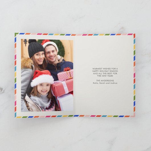 Vrolijk en helder modern minimal kerst feestdagen kaart (Binnen)