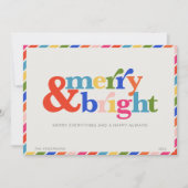 Vrolijk en helder modern minimal kerst feestdagenkaart (Voorkant)