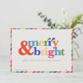 Vrolijk en helder modern minimal kerst feestdagenkaart (Staand voorkant)