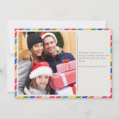 Vrolijk en helder modern minimal kerst foto feestdagenkaart (Achterkant)