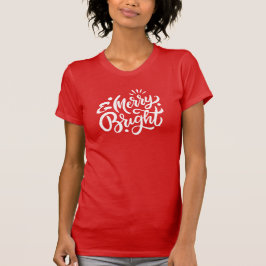 Vrolijk en helder Modern Red Christmas Bella Canva T-shirt