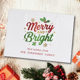 Vrolijk en helder Modern Retro Feestelijke Kerstmi Groot Cadeauzakje