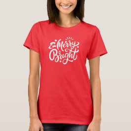 Vrolijk en helder Modern Rood Kerst Vrouwen T-shir T-shirt