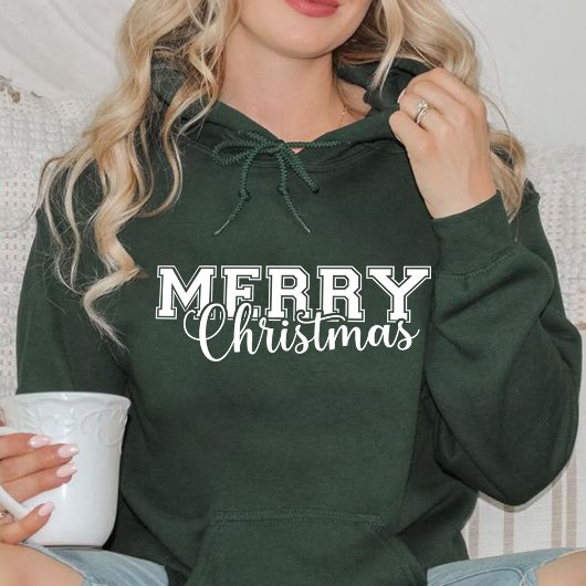 Vrolijk en helder modern rood vrolijk kerstcadeau hoodie